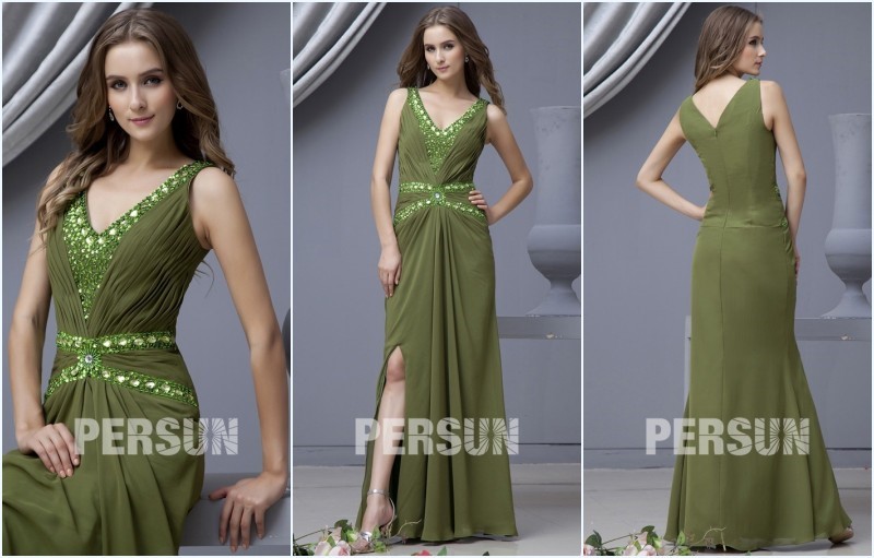 robe de soirée couleur verte